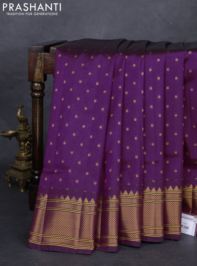 Wine Semi Paithani Silk Saree