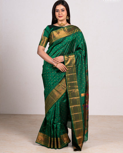 Green Semi Paithani Silk Saree
