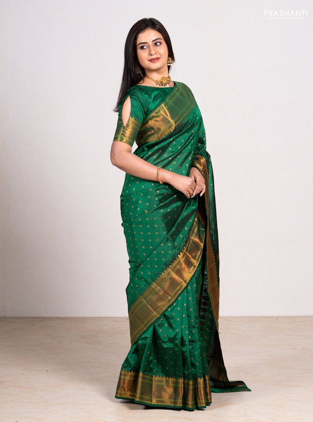 Green Semi Paithani Silk Saree