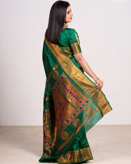 Green Semi Paithani Silk Saree