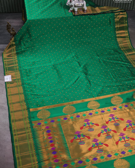 Green Semi Paithani Silk Saree