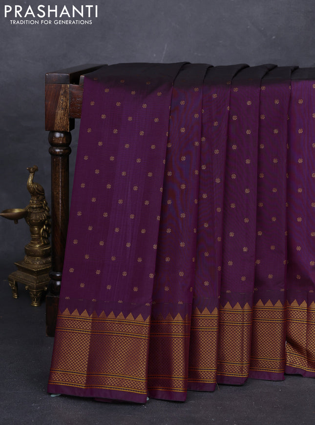 Wine Semi Paithani Silk Saree