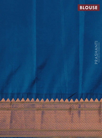 Peacock Blue Semi Paithani Silk Saree