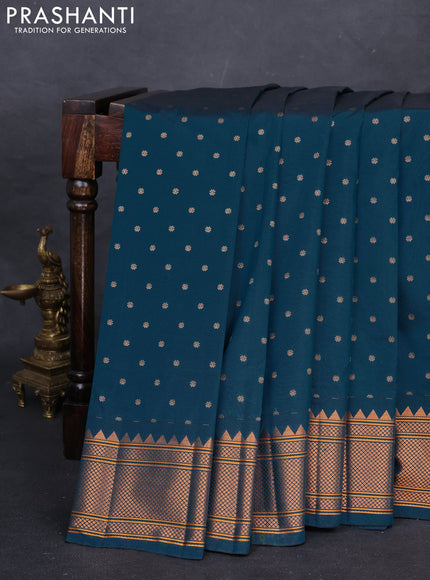 Peacock Blue Semi Paithani Silk Saree