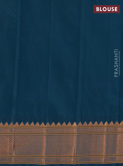 Peacock Blue Semi Paithani Silk Saree
