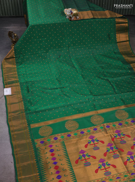 Green Semi Paithani Silk Saree
