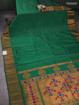 Green Semi Paithani Silk Saree