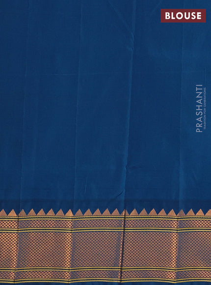 Peacock Blue Semi Paithani Silk Saree