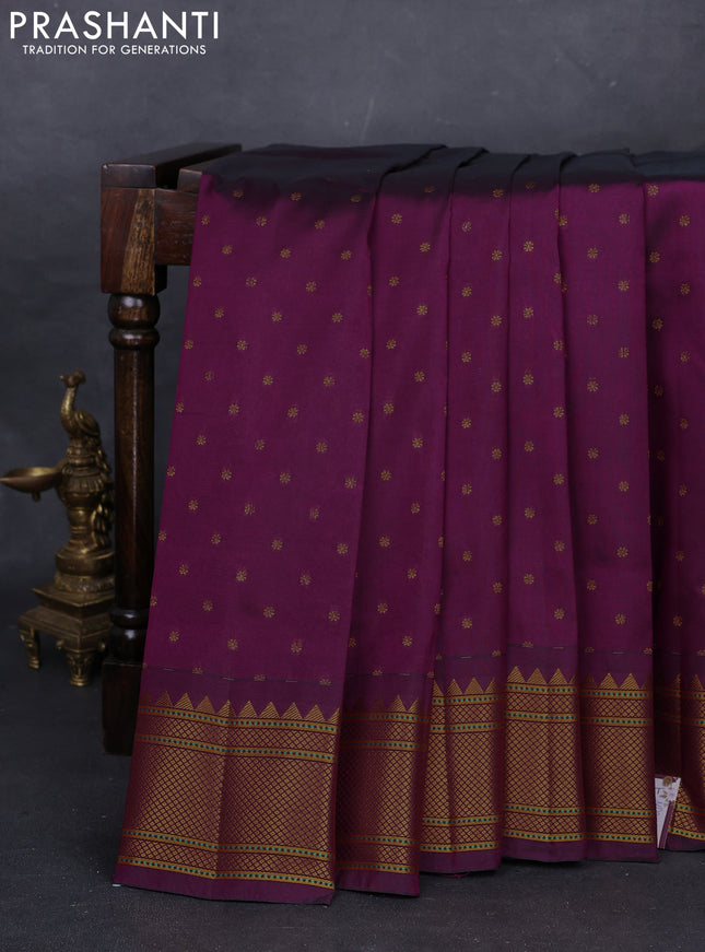 Wine Semi Paithani Silk Saree