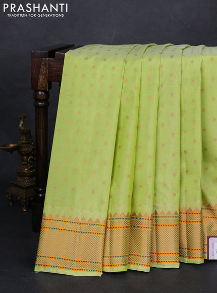 Fluorescent Green Semi Paithani Silk Saree