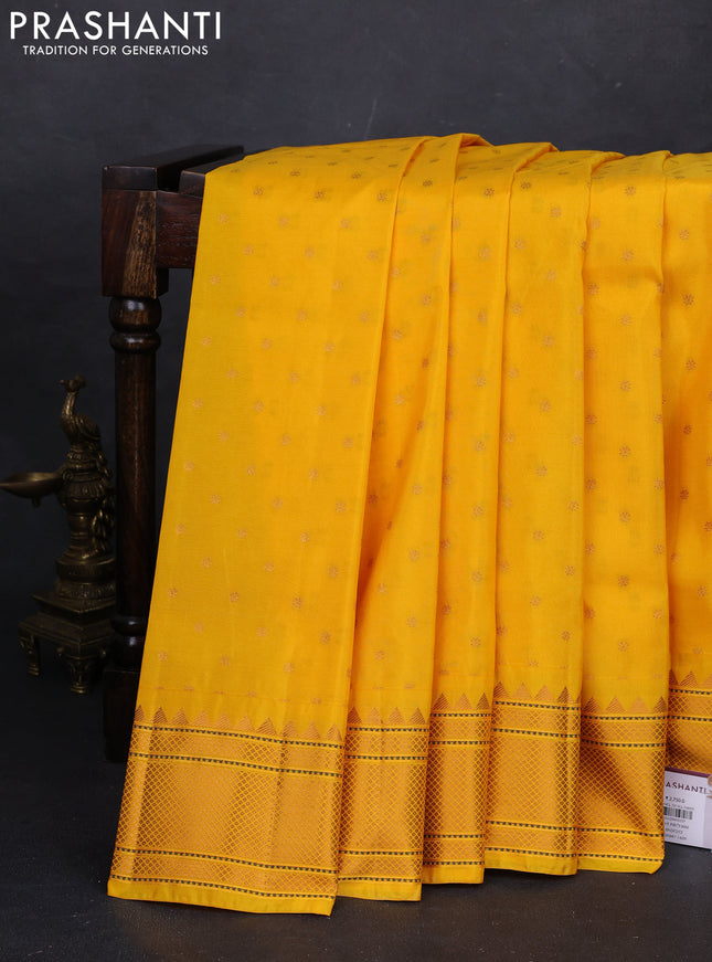 Yellow Semi Paithani Silk Saree