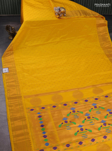 Yellow Semi Paithani Silk Saree