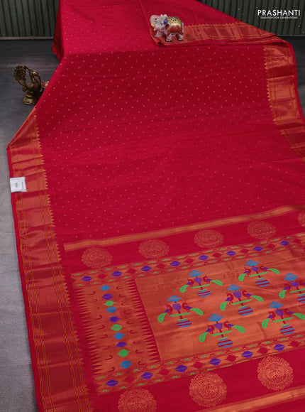 Red Semi Paithani Silk Saree