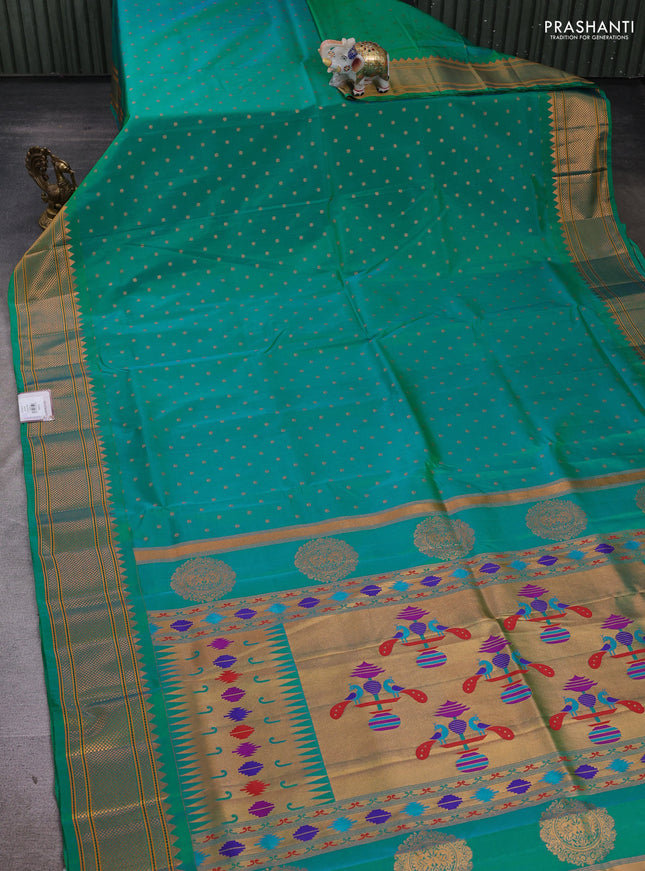 Green Semi Paithani Silk Saree