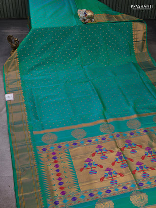 Green Semi Paithani Silk Saree