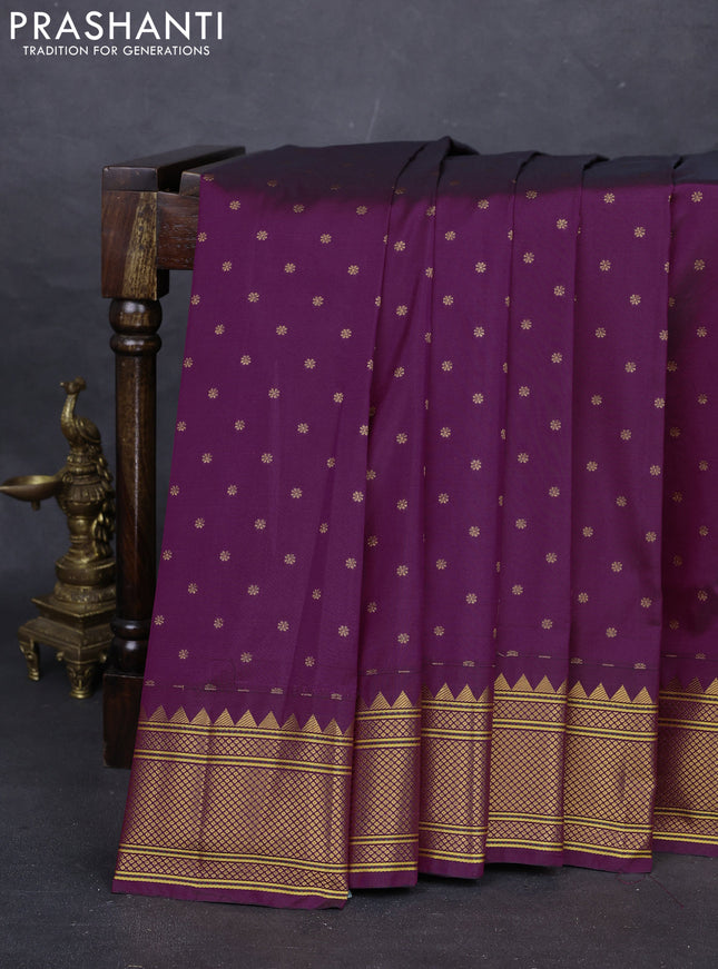 Wine Semi Paithani Silk Saree