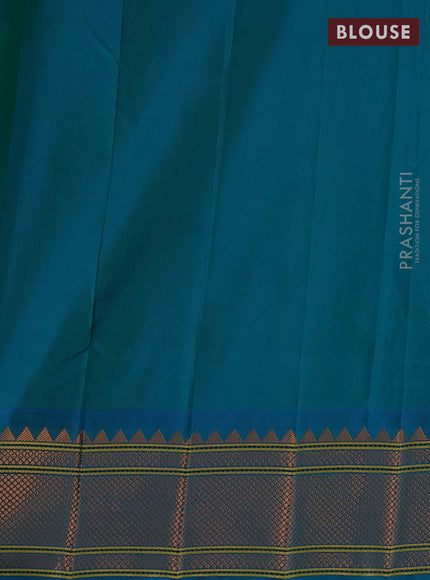 Teal Blue Semi Paithani Silk Saree