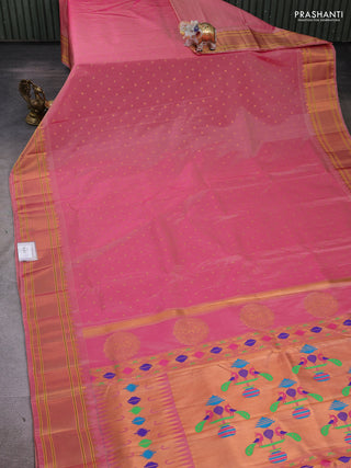Pink Semi Paithani Silk Saree