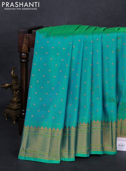 Teal Green Semi Paithani Silk Saree