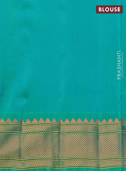 Teal Green Semi Paithani Silk Saree