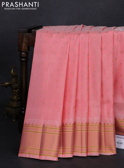Peach Semi Paithani Silk Saree
