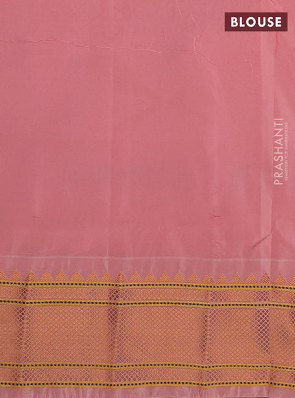 Peach Semi Paithani Silk Saree
