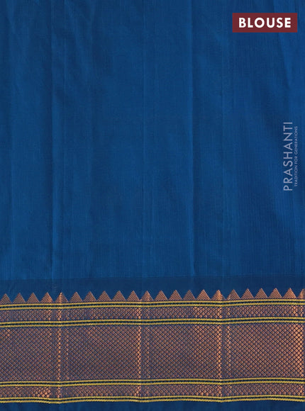Peacock Blue Semi Paithani Silk Saree