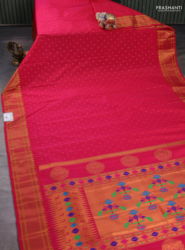 Pink Semi Paithani Silk Saree