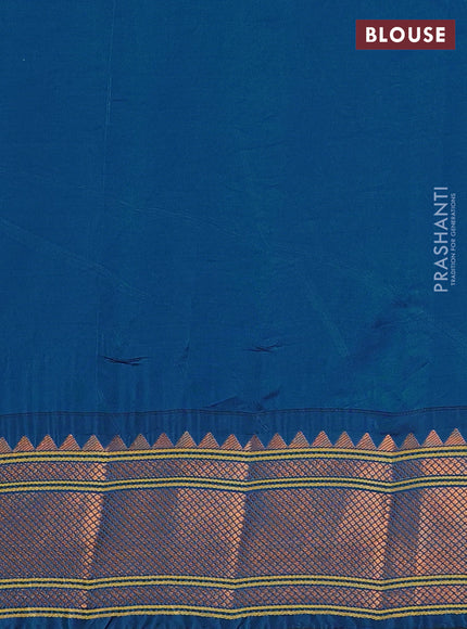 Peacock Blue Semi Paithani Silk Saree