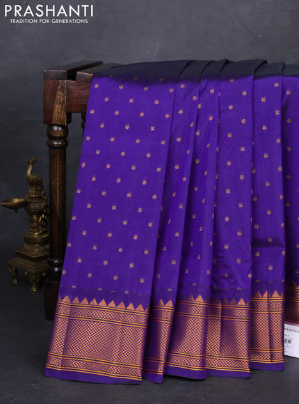 Violet Semi Paithani Silk Saree