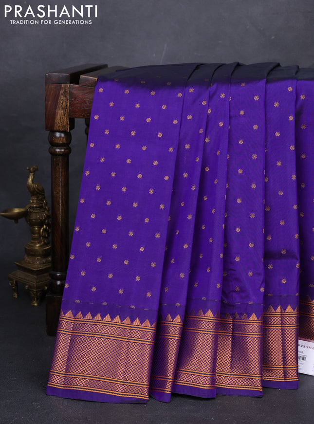Violet Semi Paithani Silk Saree