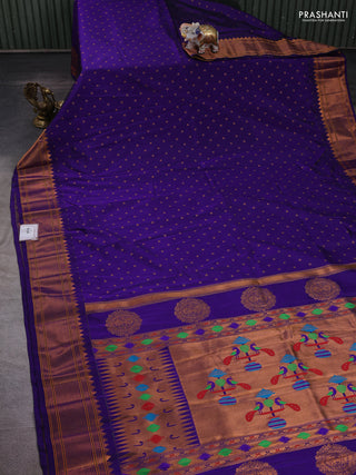 Violet Semi Paithani Silk Saree