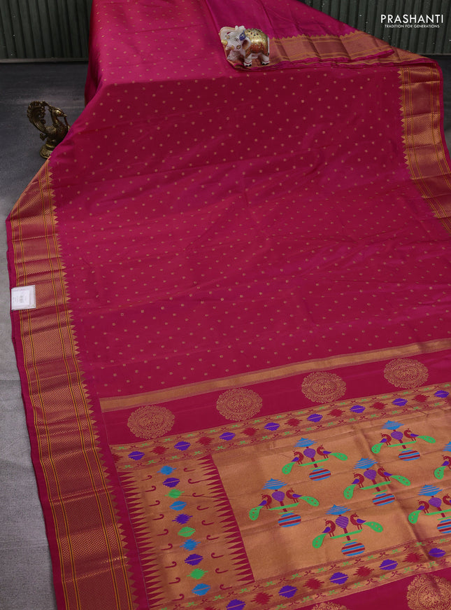 Pink Semi Paithani Silk Saree
