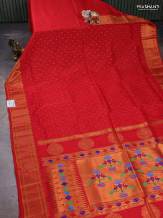 Red Semi Paithani Silk Saree