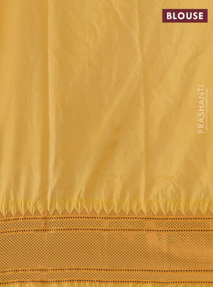 Yellow Semi Paithani Silk Saree
