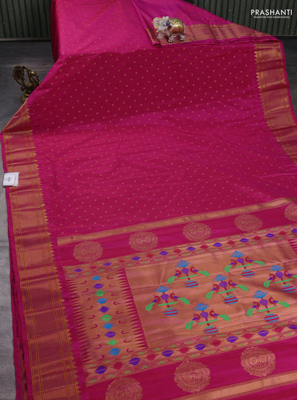 Pink Semi Paithani Silk Saree