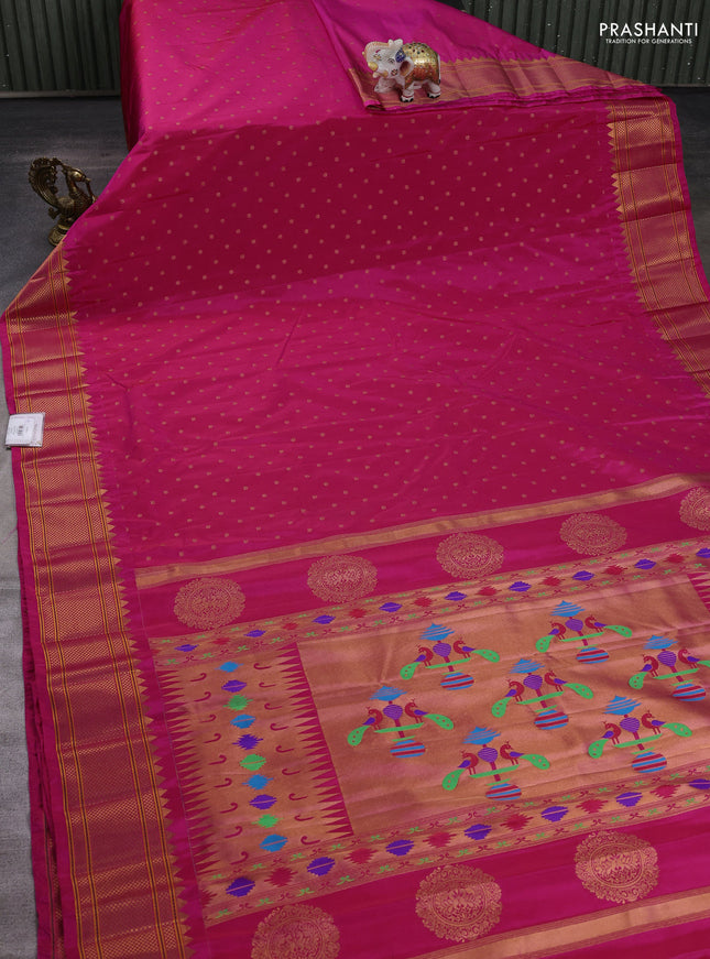 Pink Semi Paithani Silk Saree