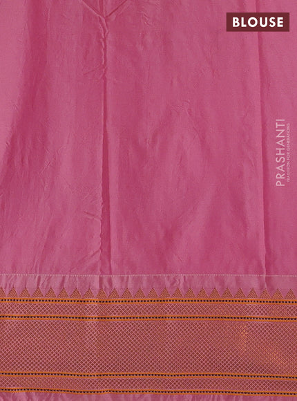 Pastel Pink Semi Paithani Silk Saree