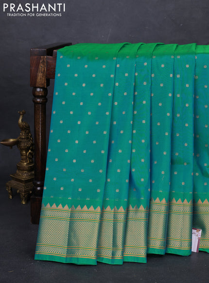 Teal Green Semi Paithani Silk Saree