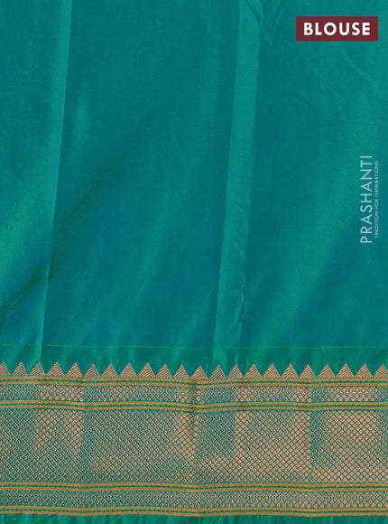 Teal Green Semi Paithani Silk Saree