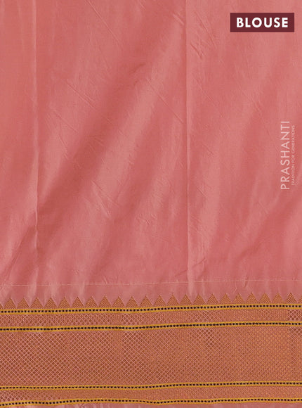 Peach Semi Paithani Silk Saree