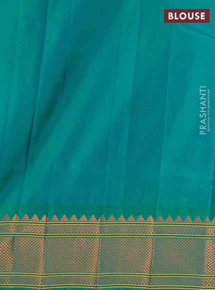 Teal Green Semi Paithani Silk Saree