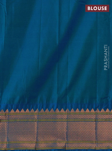 Blue Semi Paithani Silk Saree