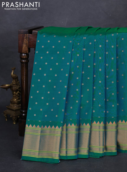 Treal Green Semi Paithani Silk Saree