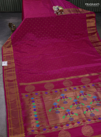 Pink Semi Paithani Silk Saree