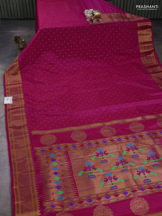 Pink Semi Paithani Silk Saree