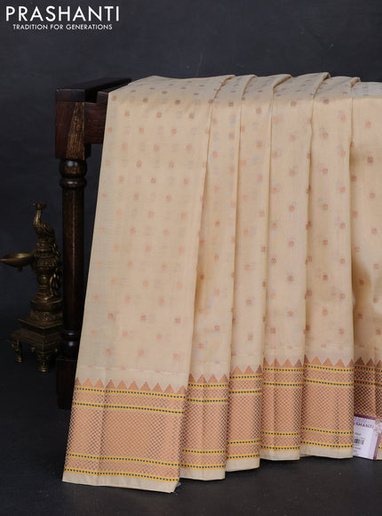 Cream Semi Paithani Silk Saree