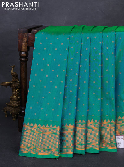 Teal Green Semi Paithani Silk Saree
