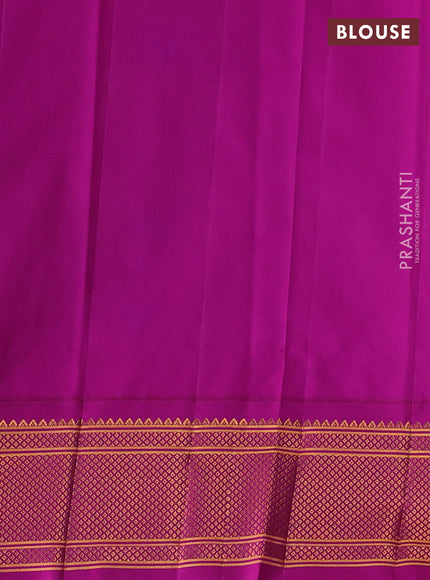 Pista Green & Magenta Pink Semi Paithani Silk Saree