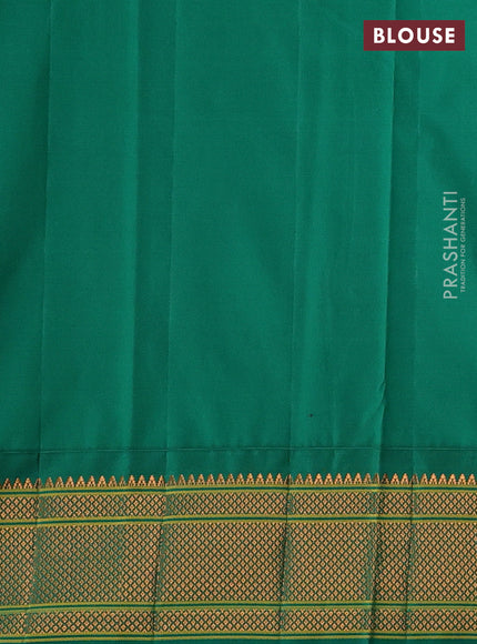 Wine & Green Semi Paithani Silk Saree